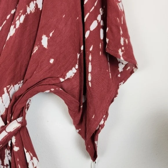 Young Fabulous broke Isla tie dye maxi dress-high low-Burgundy Rose Size S NWT - Picture 5 of 9